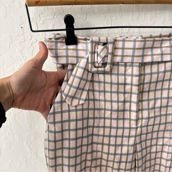 ASOS Designs Checker Plaid Pink Blue Green Belted US 32 EU 0 UK 4 - Picture 2 of 5